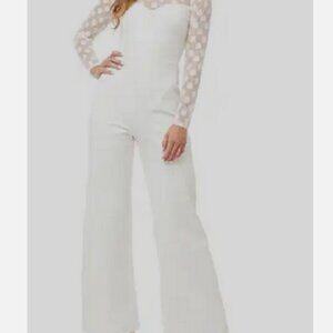 Love By Design Estelle Dotted Mesh Jumpsuit
